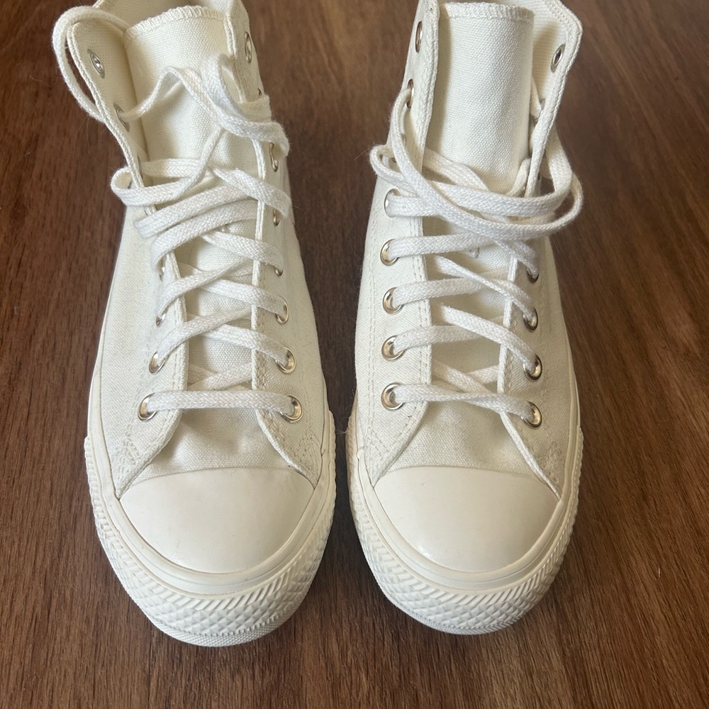High-Top Cream Sneakers
